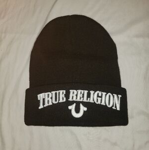 🆕️👷‍♀️True Religion Black Stocking Cap/Beanie OSFM